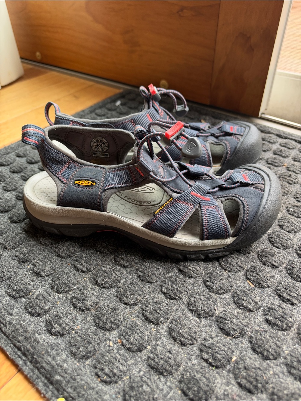 Keen Kids Navy Sandals with Red Accents